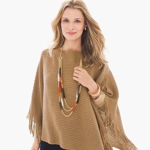 Chico’s Stella Fringe Poncho (Dune Tan)